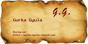 Gurka Gyula névjegykártya
